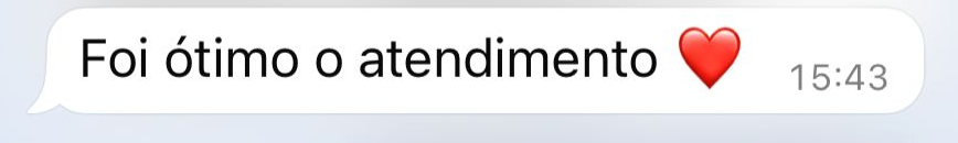 Depoimento: Foi ótimo o atendimento ❤️